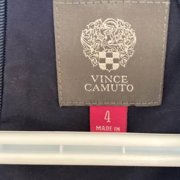 Vince Camuto Short Sleeve Navy Blue Cocktail Dress - Picture 2 of 3